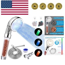 LED Shower Head with Handheld, High Pressure Shower Head with Hose, Holder  ...