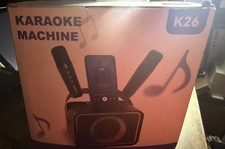Karaoke Machine,Portable Bluetooth Speaker with 2 Wireless Microphone for Adults