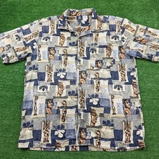 Vintage Billabong Hawaiian Button Down Shirt Size Large Statues