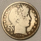 1909 O -- 90% Silver Barber Half Dollar