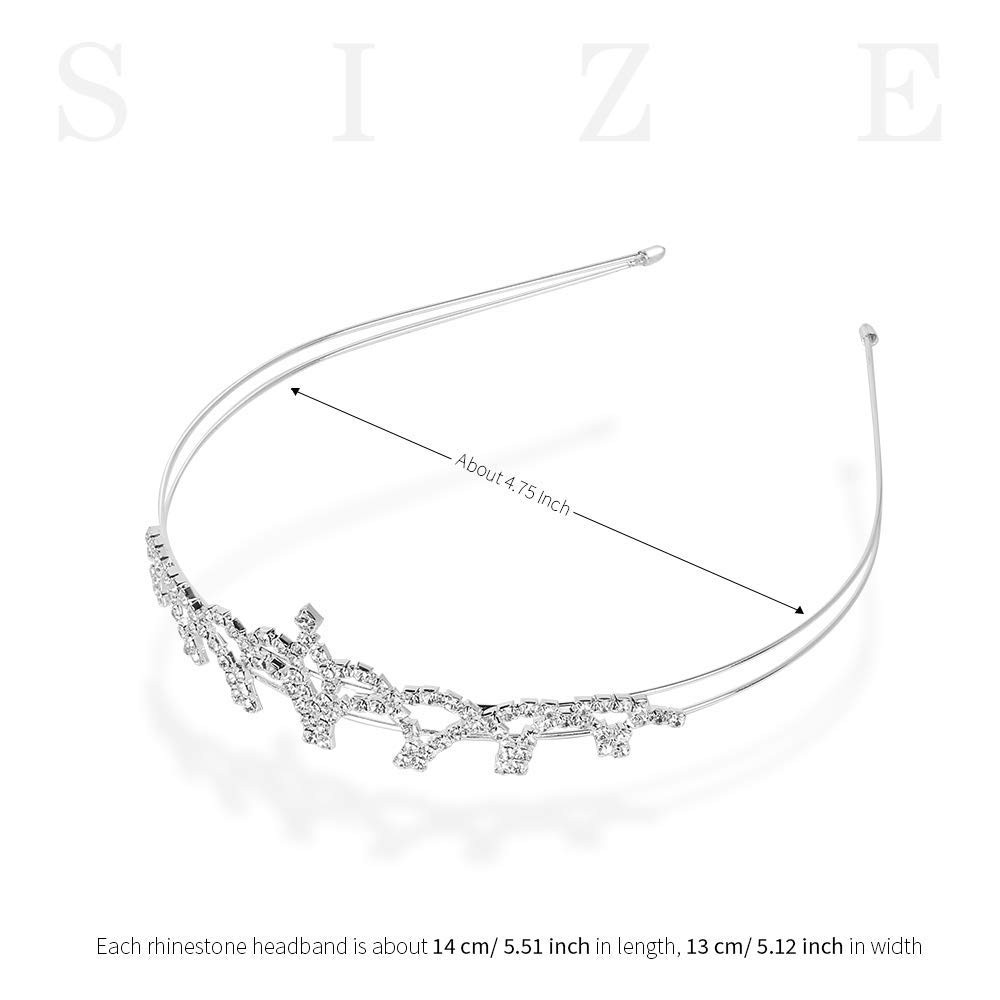 5Pcs Crystal Headband Set, Jewelry Rhinestone Women Girl  display picture 3