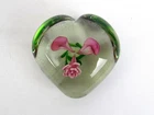 Vtg Murano Heart Glass Paperweight Millefiori Flower Bouquet Fratelli Toso 3" in