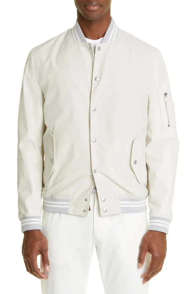 ELEVENTY Platinum Mixed Media Waterproof Bomber Jacket, Size 42 (52 IT) - $1,695 - Image 2 of 4