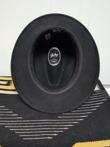 Vintage Bailey Fedora. Hat Black Size Large Ribbon Hat Band Feathers - Bild 5 von 7