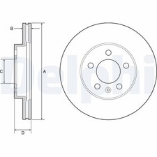 2x DELPHI Bremsscheibe BG4963C für IBIZA AUDI SEAT ARONA BZ1 AW1 POLO KJ1 A1 VW