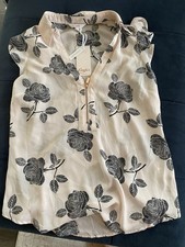Candies Pink/Black Floral Sleeveless Collared...