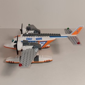 LEGO City Coast Guard Plane 60015 99% w/ Boat, Minifigures & Box - No Manual 