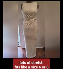 Calvin Klein Long White Sequin Dress 