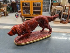 Vintage JARU California Pottery Dog Figure Sculpture MCM Mid Century Modern Red
