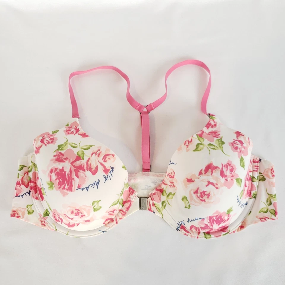 Gilly Hicks Anna Classic Bra 36C Lot of 3 Front Closure Demi Cup Floral T-Back - Image 2 of 4