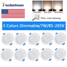 10PCS 7W Dimmable LED Downlight Recessed Ceiling Panel Light Spotlight 85-265V