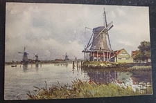 vtg art postcard Stehli Frères, Zürich No  26 Windmill scene unposted