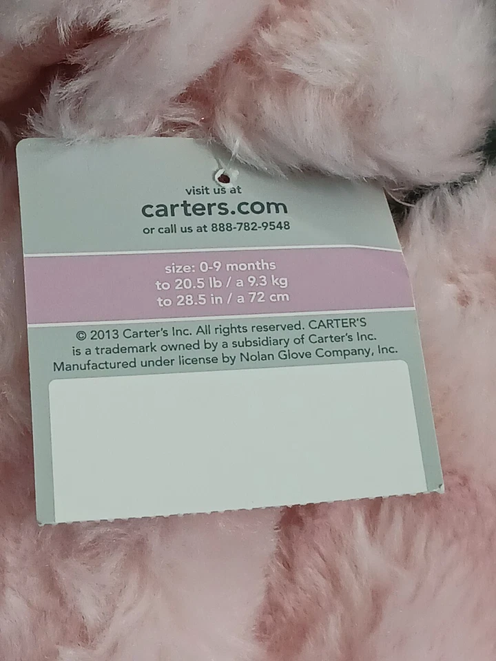 Carter's PINK Unisex Babies' Hat and Mitten Set, US 0-9 Mos NWT - Image 4 of 4