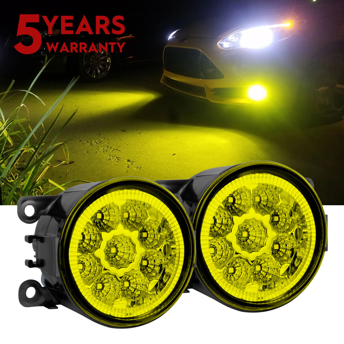 For Ford Explorer 2011-2015 Pair 3000K LED  Bumper Fog Light Lamp Replacement