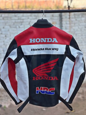 Honda Motorbike Cowhide Leather Jacket Motorcycle Sports Racing