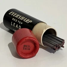 Vintage EVERSHARP Mechanical Pencil Lead HB Medium Black NOS 45pk Tube USA