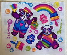Vintage Lisa Frank Panda Bear paint brush stickers