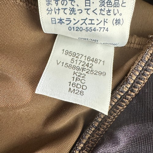 Traje de baño Lands End para mujer 16 DD marrón delgado griego control de barriga fruncido nuevo sin etiquetas - Imagen 5 de 6