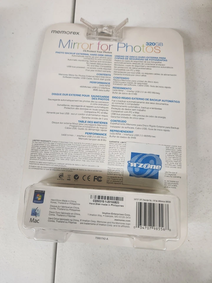 Memorex Mirror For Photos Back Up 320 Gb NEW - Image 2 of 2