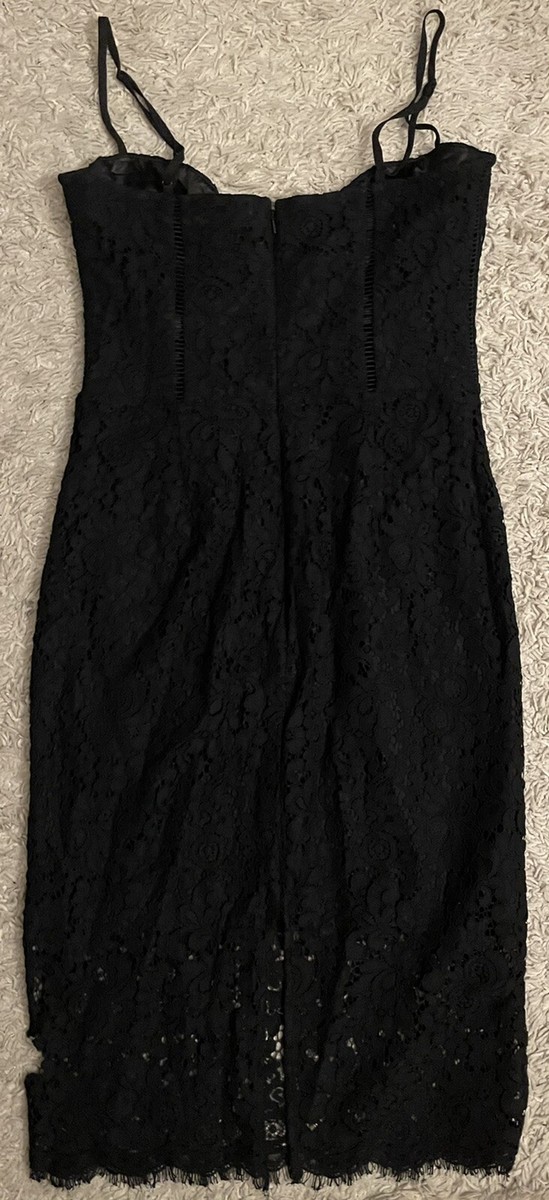 BARDOT black lace midi mid Calf dress sleeveless 8 | eBay