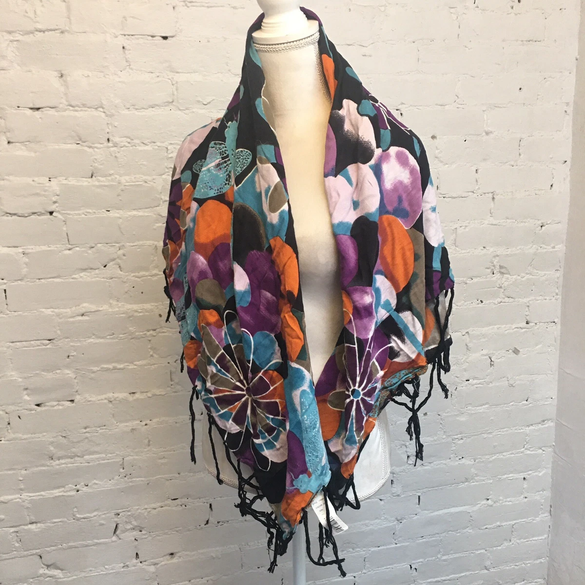 Foulard Desigual « Skyline » – Roses Et Gris, Neuf étiquettes