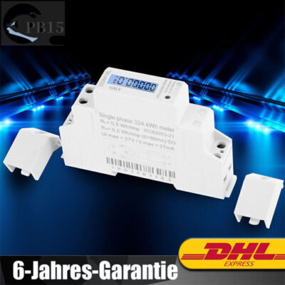 5-32A Einphasiger Digital LCD DIN-Schienen-Energiezähler Stromzähler DDM18L DE