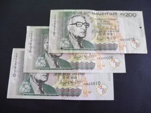 OLD BANK BANK BANK NOTES ILE MAURICE 200 RUPEES - 2004 - TO SEE // SUP CONDITION +  - Picture 1 of 2