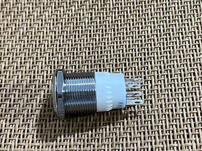 19mm 24V Car Blue LED Light Circular Metal Push Button Toggle Switch Momentary