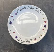 Hand painted Personalised Side Plate. Customised Cake/biscuit/cheese Plate