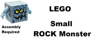 LEGO Rock Monster CREATURE Small Head Creepy Critter Sand Blue Printed Face Eyes