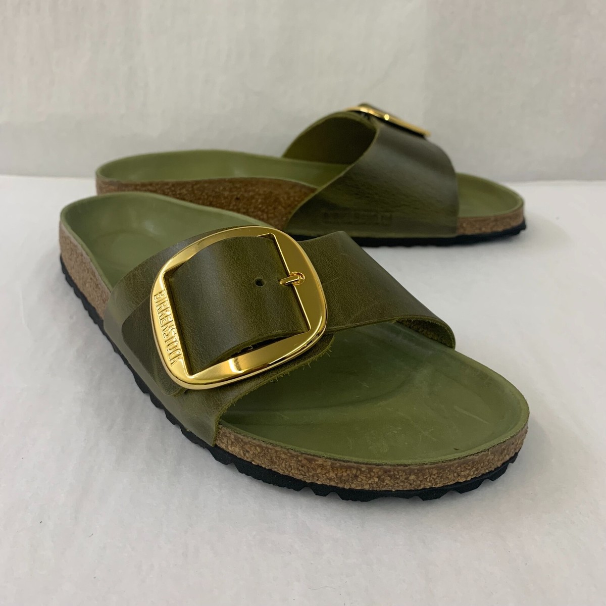 新品タグ付【BIRKENSTOCK】 Madrid (Waxy Leather) Madrid Big Buckle Shearling Natural Leather Oiled Midnight