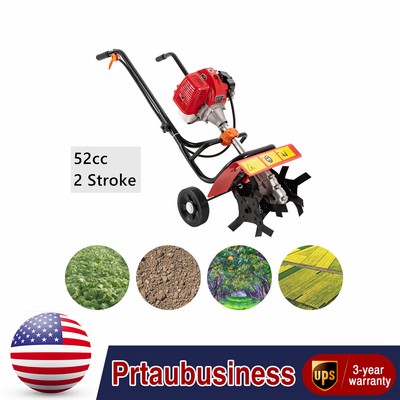 52cc Gas Power Garden Farmyard Tiller Cultivator Tilling Rototiller 2-Stroke USA
