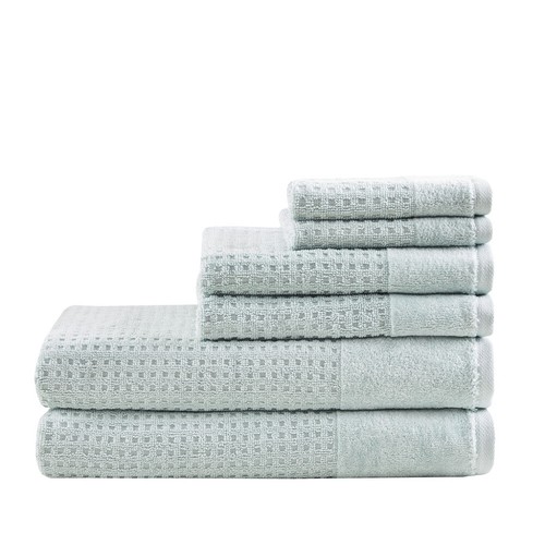 Juego de 6 toallas de baño antimicrobianas jacquard gofre de algodón - Imagen 6 de 96