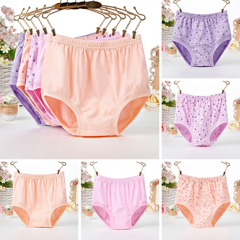 Grandmother Cotton Panties Female Lingerie Elderly Underwear Flower Panties eBay