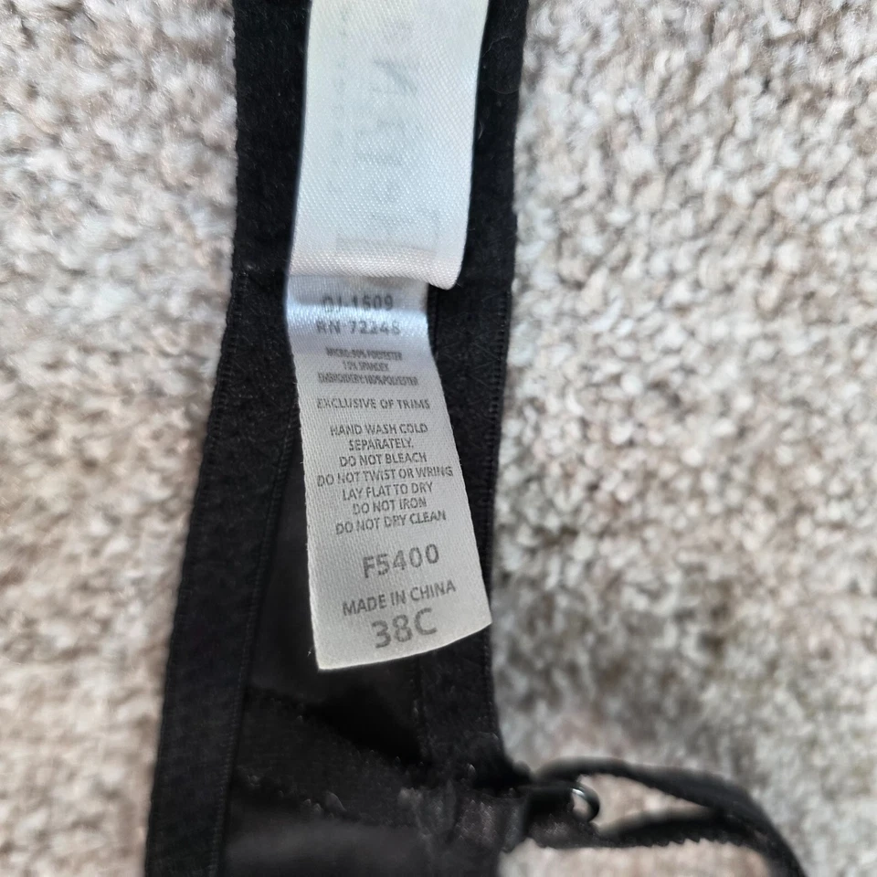 Sujetador push up para mujer Felina F5400 38C negro bordado floral ajustable Foto 4 de 4