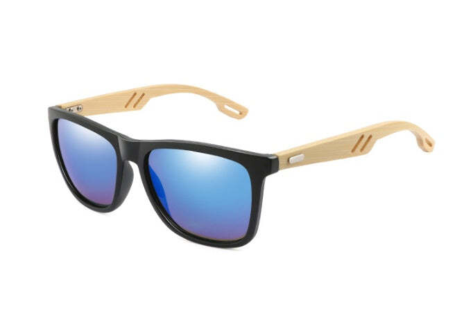 Colorful Wood Sunglasses Square Bamboo sunglass for Men and  Women