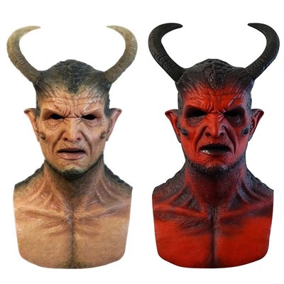 Teufels-Masken-Kapuze Aus Kunstleder: Perfekt Für Cosplay, Gothic & Techwear – Verstellbar, Weich & Mit Integrierter Maske (Matt Schwarz)