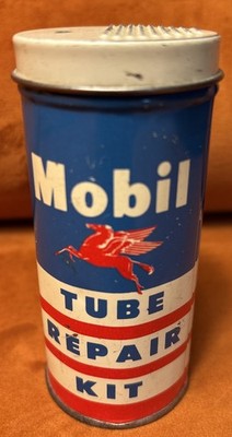 Mobil Tube Repair Kit Advertising Tin Collectible Gas & Oil Vintage