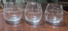 3 Bormioli Luigi Courvoisier Cognac Unlead Cristal Stemless Glasses Made Italy 