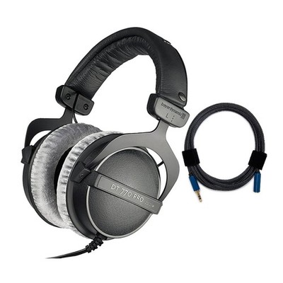Beyerdynamic DT 770 PRO Headphones 250 Ohm Audio Extension Cable Bundle
