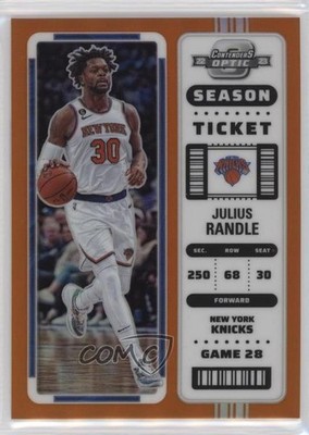 2022 Panini Contenders Optic Season Ticket Orange Prizm /49 Julius Randle 0b4t