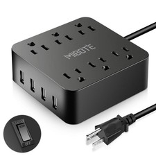 Power Strip with USB, 6 AC Outlet with 4 Port USB Surge Protector Power Strip...