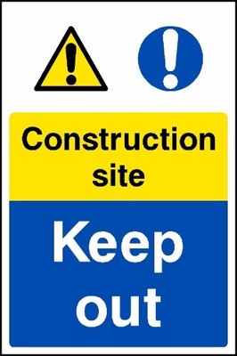 BAUSTELLE FERNHALTEN & andere Baustellenschilder, Kunststofftafel oder Aufkleber