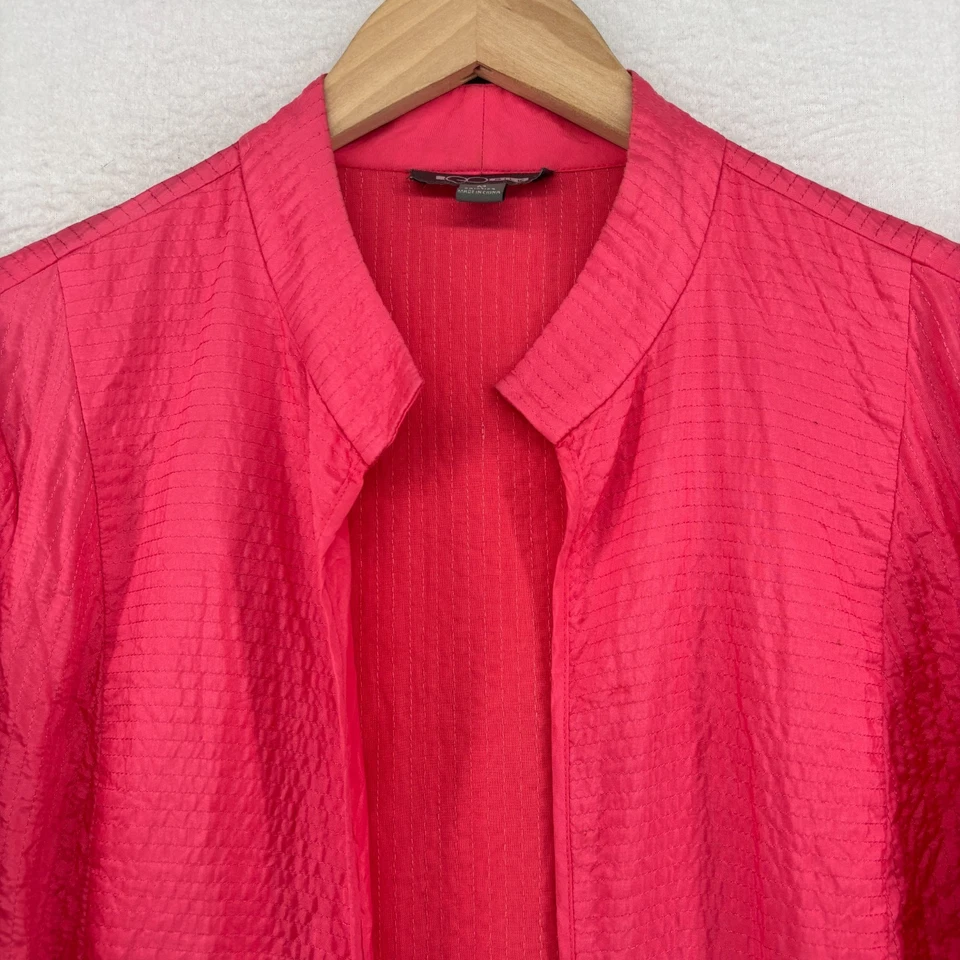 GO шелк куртка M 100% шелк Habutai выстеганная открытый передний блейзер с подкладкой розовый - Изображение 4 из 4