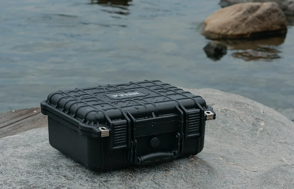 Waterproof Hard Case with Foam, Fits Camera, Drone, Pistol, 13.35"x11.63"x5.98" - Image 2 of 4