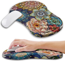 Ergonomic Mouse Pad Wrist Support with Memory Foam Massage Bulge, Carpal Tunnel