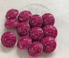 &hearts;Nr.88-Vintage Glaskn&ouml;pfe 12 St&uuml;ck rote Blumen Neugablonz 13 mm &hearts;