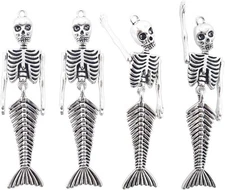 Honbay 4PCS Alloy Mermaid Skeleton Charms Pendant for Jewelry Making or DIY... 