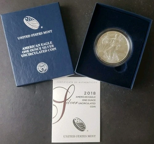 2018 W Burnished $1 American Silver Eagle Dollar