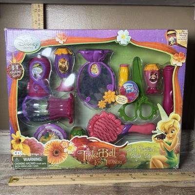 Disney TinkerBell Lost Treasure 11-Piece Hair Styling Set Rare Collectible